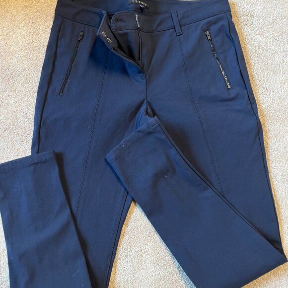Theory Navy Skinny Pants (Jean-Like Feel) (Size 10 - runs small) (like new) - Picture 3 of 11